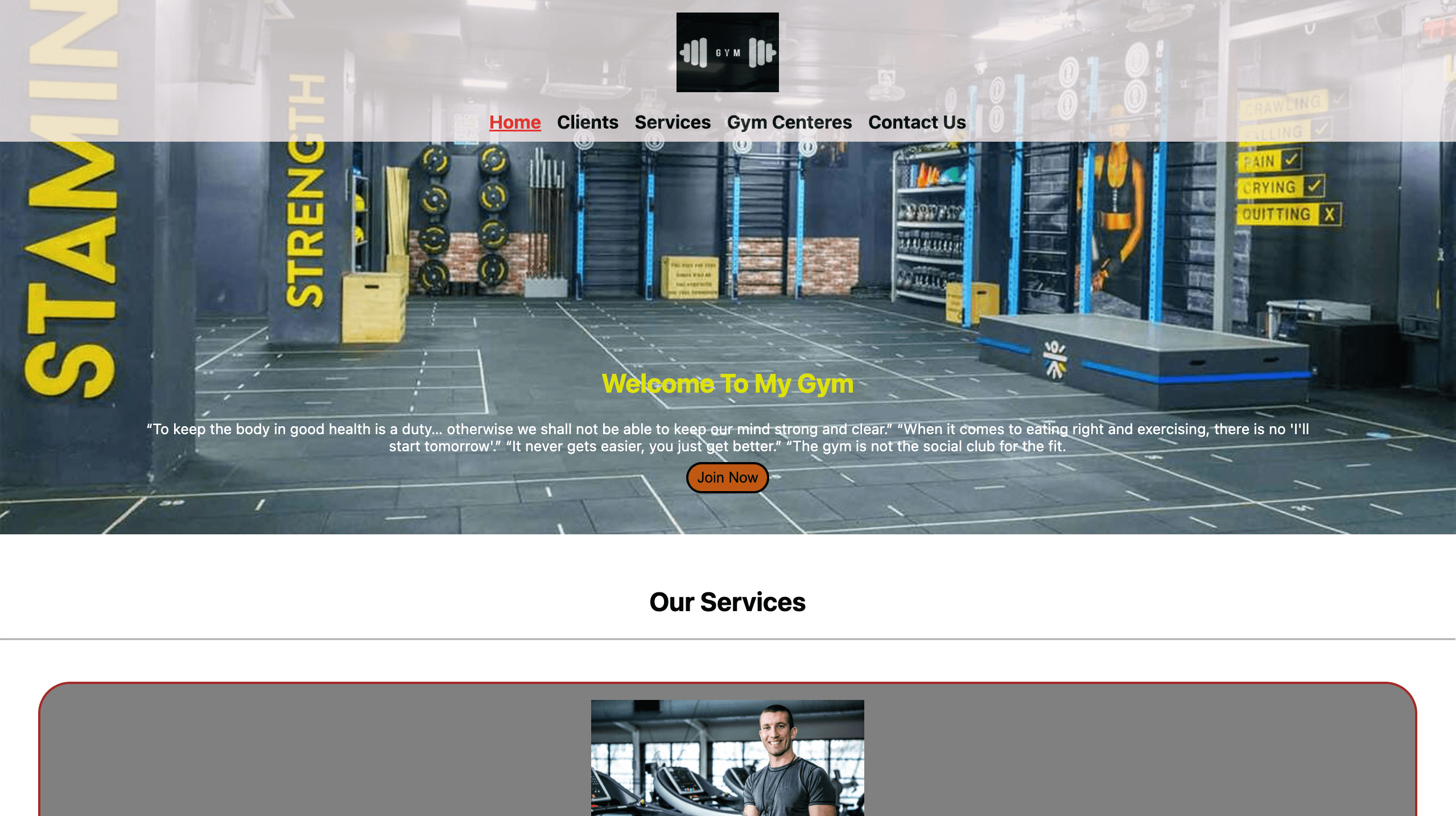 Imagem do projeto: GYM Website
