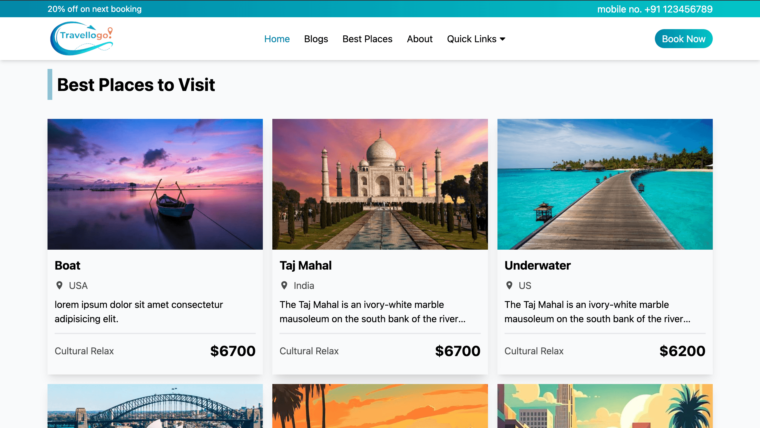 Imagem do projeto: Travel and Tour